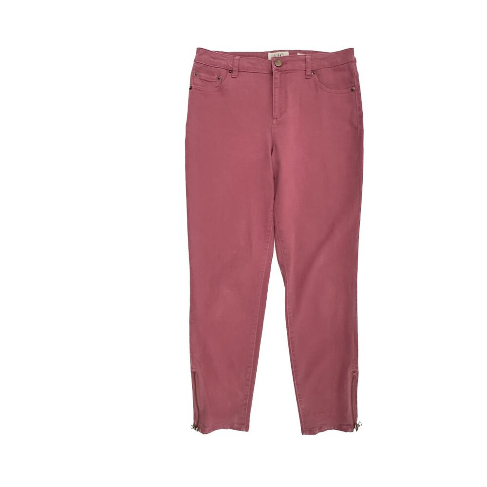 LOGO Skinny Zipper Hem‎ Women's size 10 Rose Pink Denim Jeans